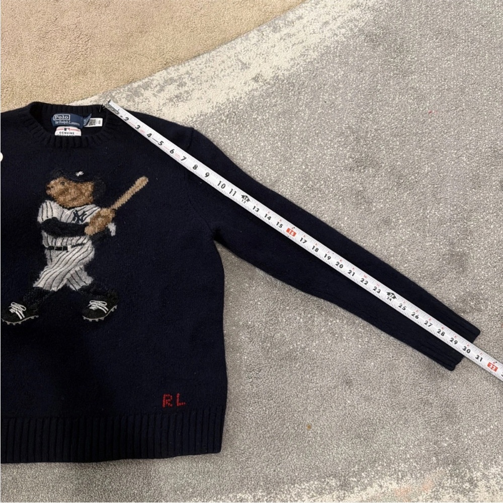 Polo by Ralph Lauren Navy Polo Bear Baseball Sweater - Picture 12 of 16
